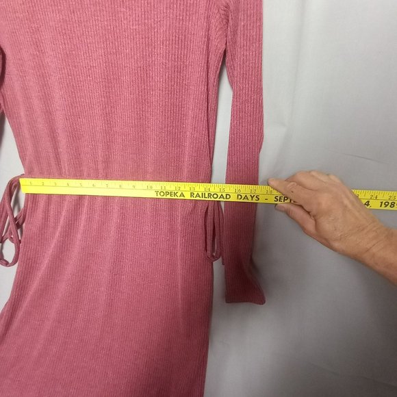Charles Henry Mini Tie Waist Soft Ribbed Long‎ Sleeved Casual Dress Sz XS - Picture 5 of 8